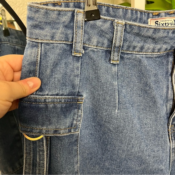 🖤 Los Angeles Sixty-Six Denim Cargo Shorts | Utility Pocket Detail | Sz 11 - Picture 7 of 8
